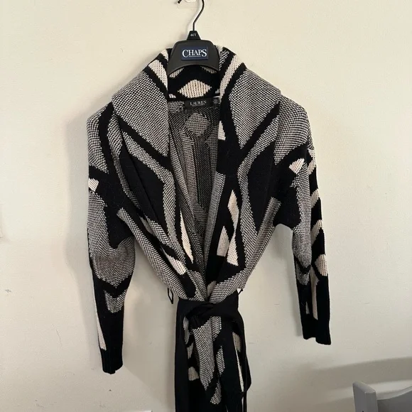 Ralph Lauren Black and White Patterned Cardigan - Picture 4 of 4